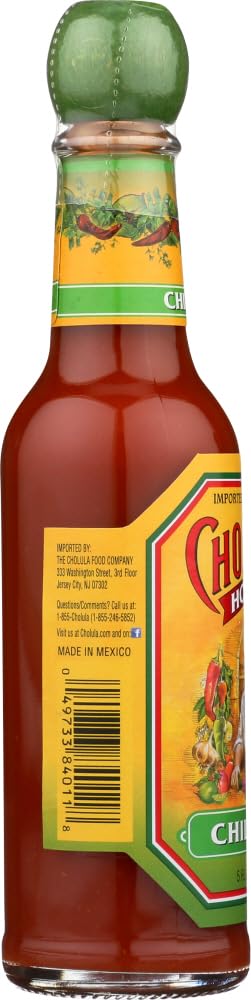 Cholula Chili Lime bottle closeup highlights citrus aroma and warm finish.