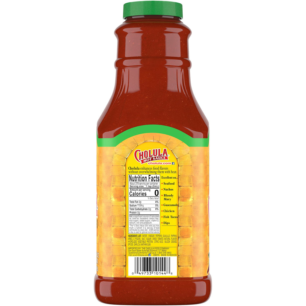 Cholula Chili Lime bottle on kitchen shelf ready to brighten eggs