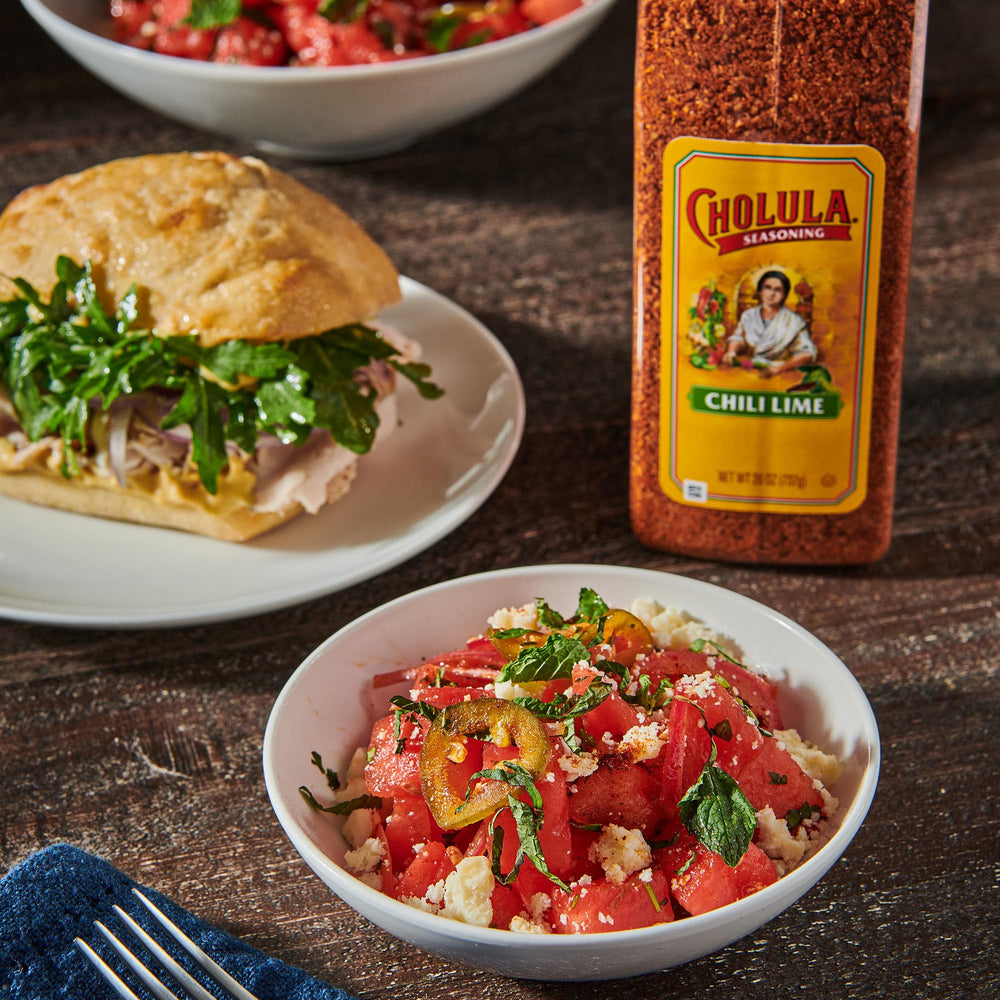 Cholula Chili Lime Seasoning used as a cocktail rim for drinks.