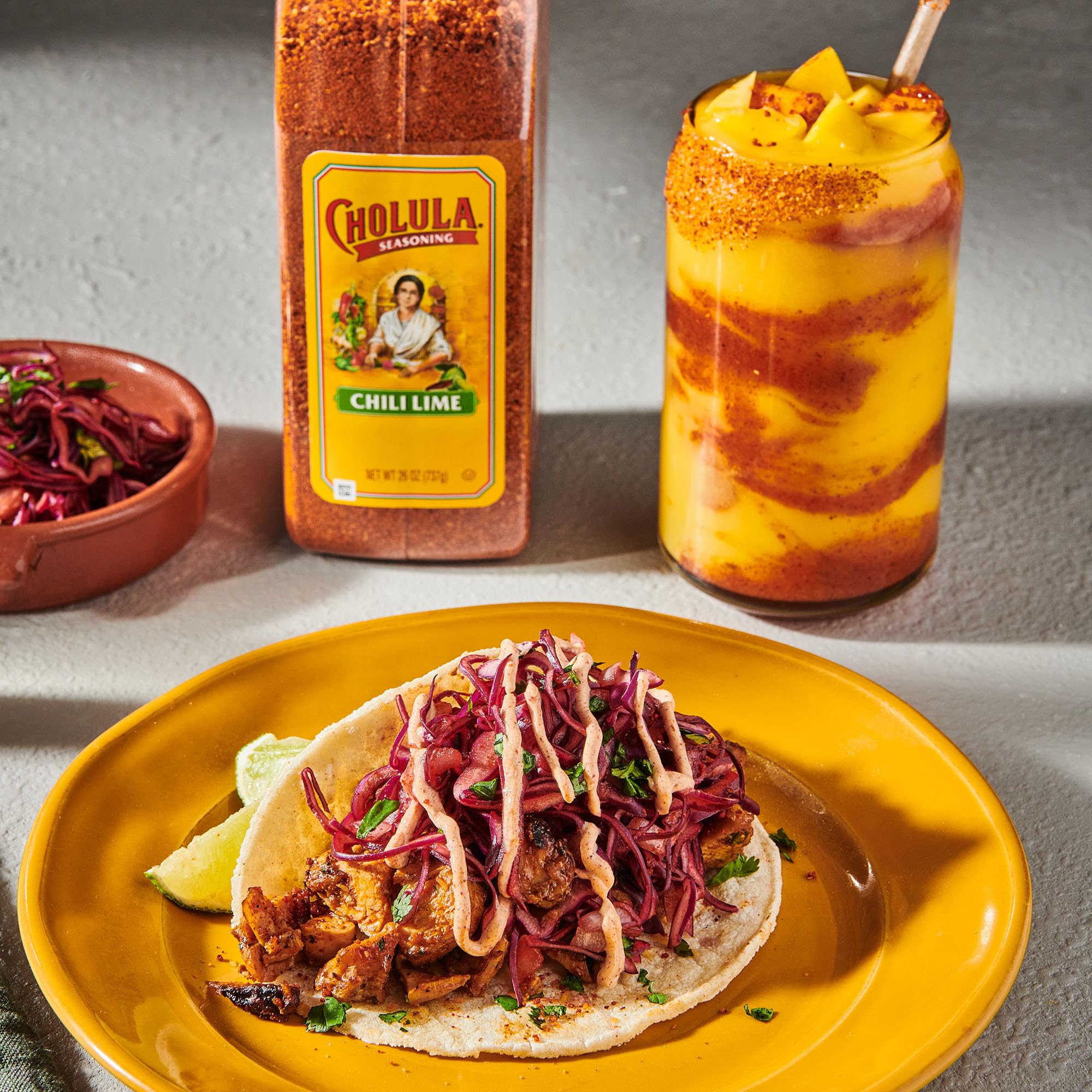 Cholula Chili Lime Seasoning in a kitchen setting for restaurant use.