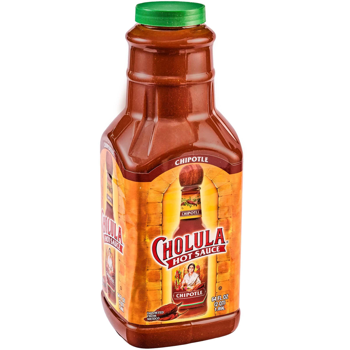 Cholula Chipotle Hot Sauce bottle pour highlighting smoky flavor for versatile dishes.