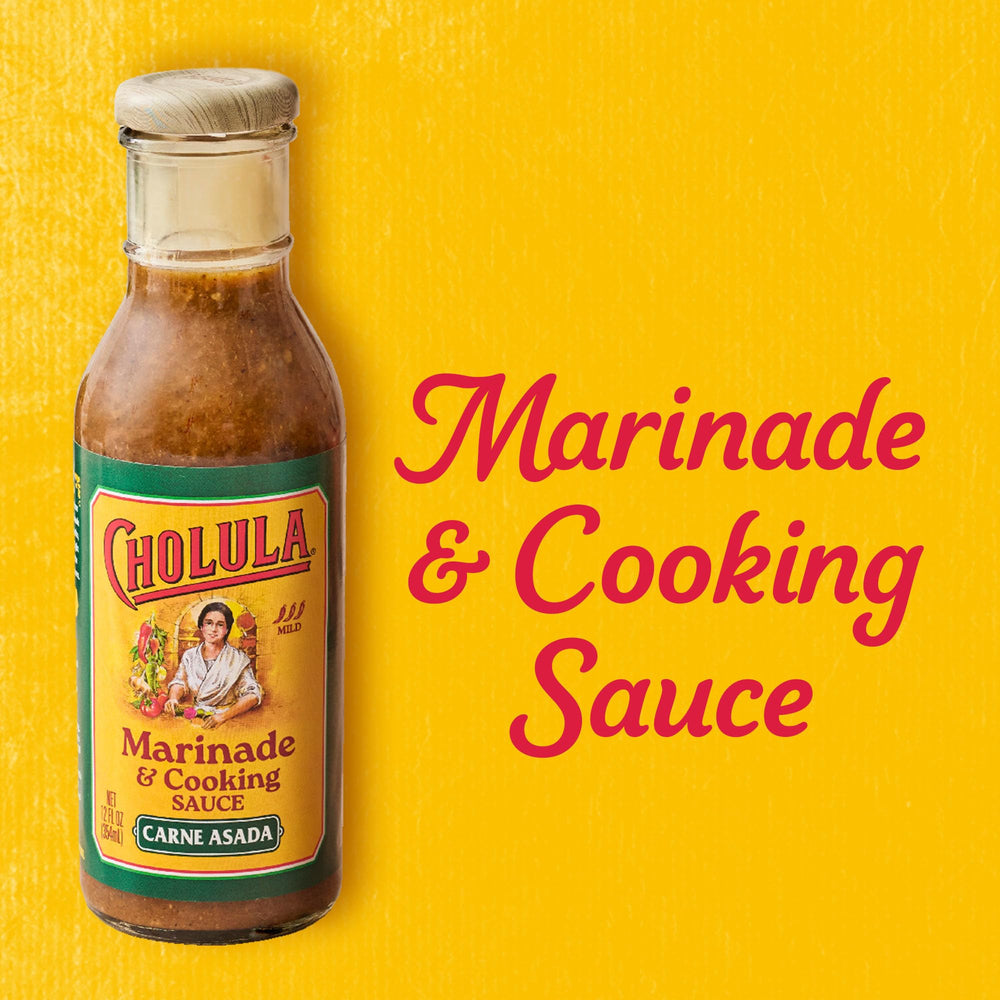 Cholula Marinade cooking sauce tossed with steak for rich, saucy bites.