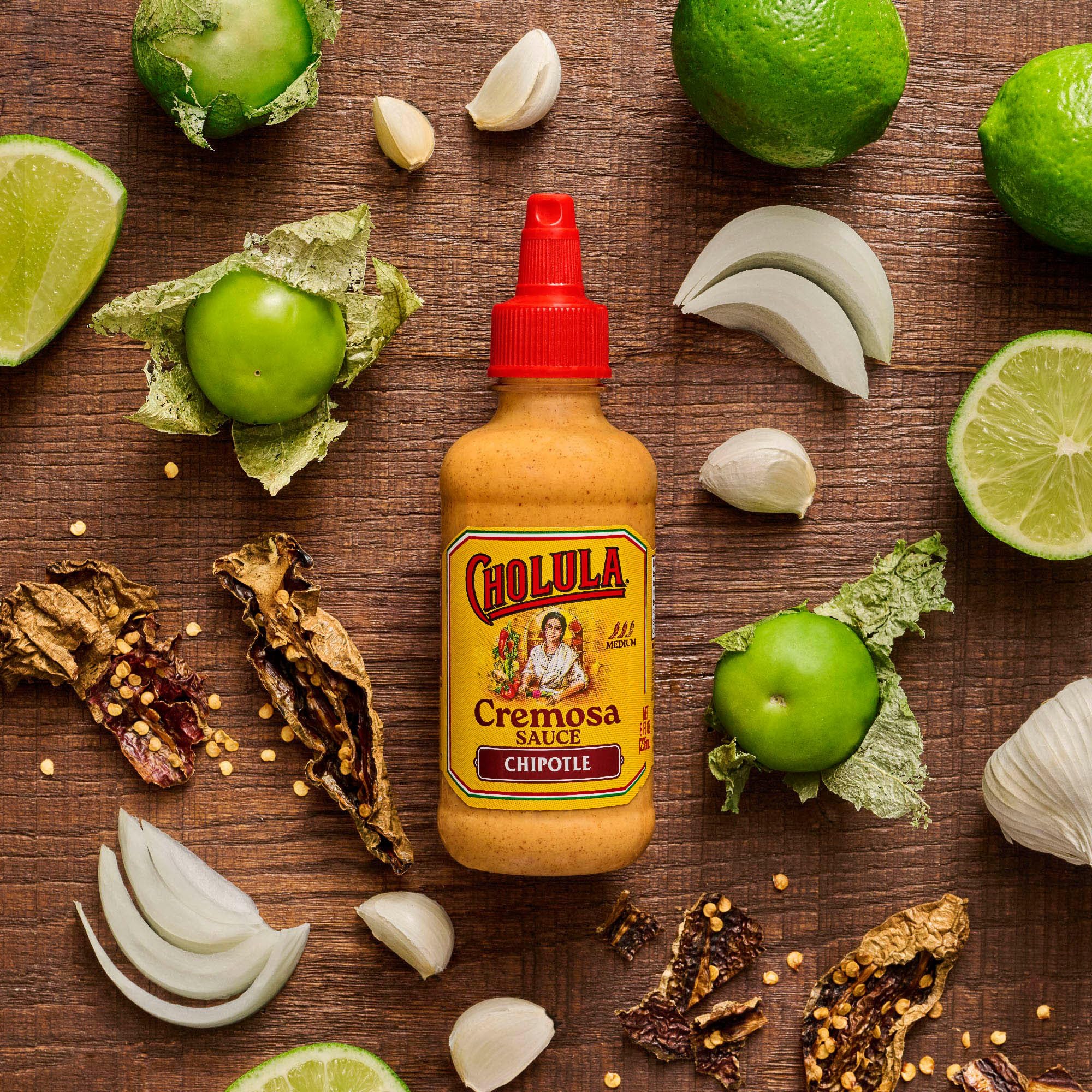 Cholula Cremosa Chipotle tostadas dressing boosts crunchy bites with flavor