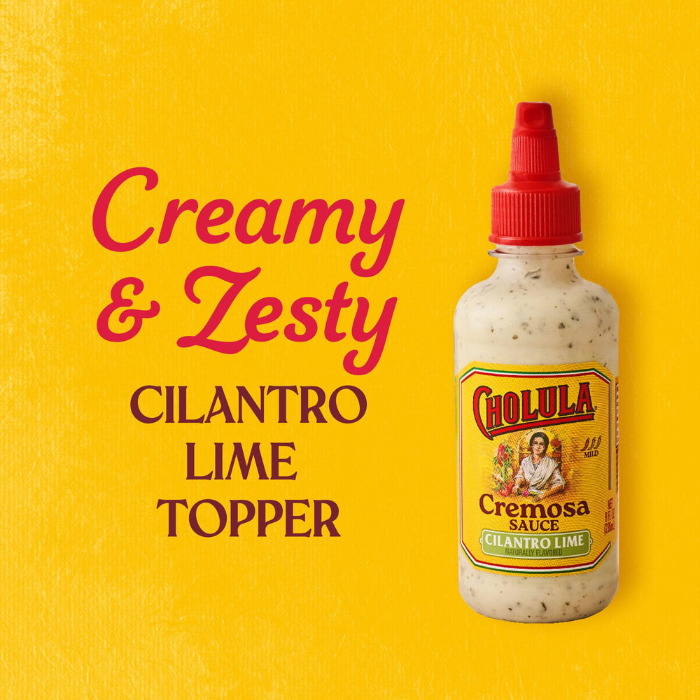 Cholula Cremosa Cilantro Lime on tostadas boosts brightness.