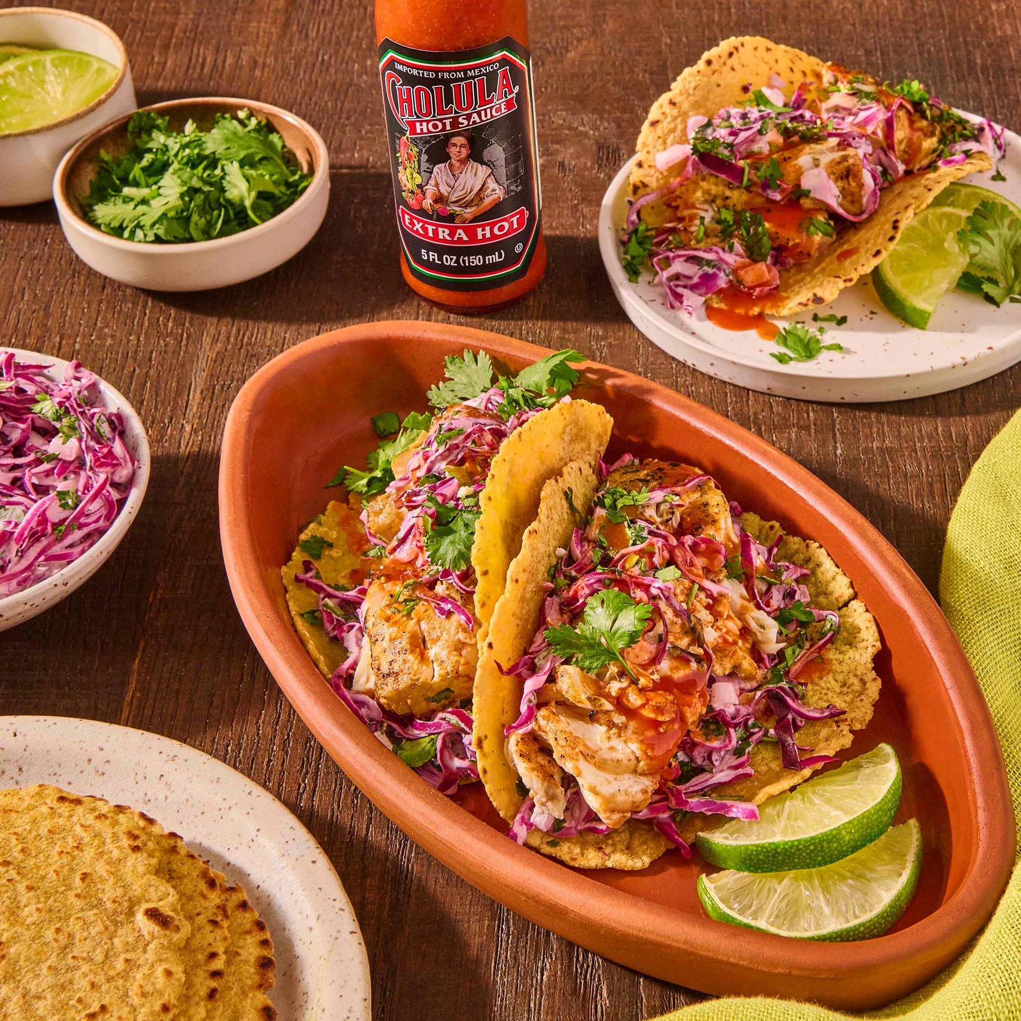 Cholula Extra Hot tacos with bold, balanced heat