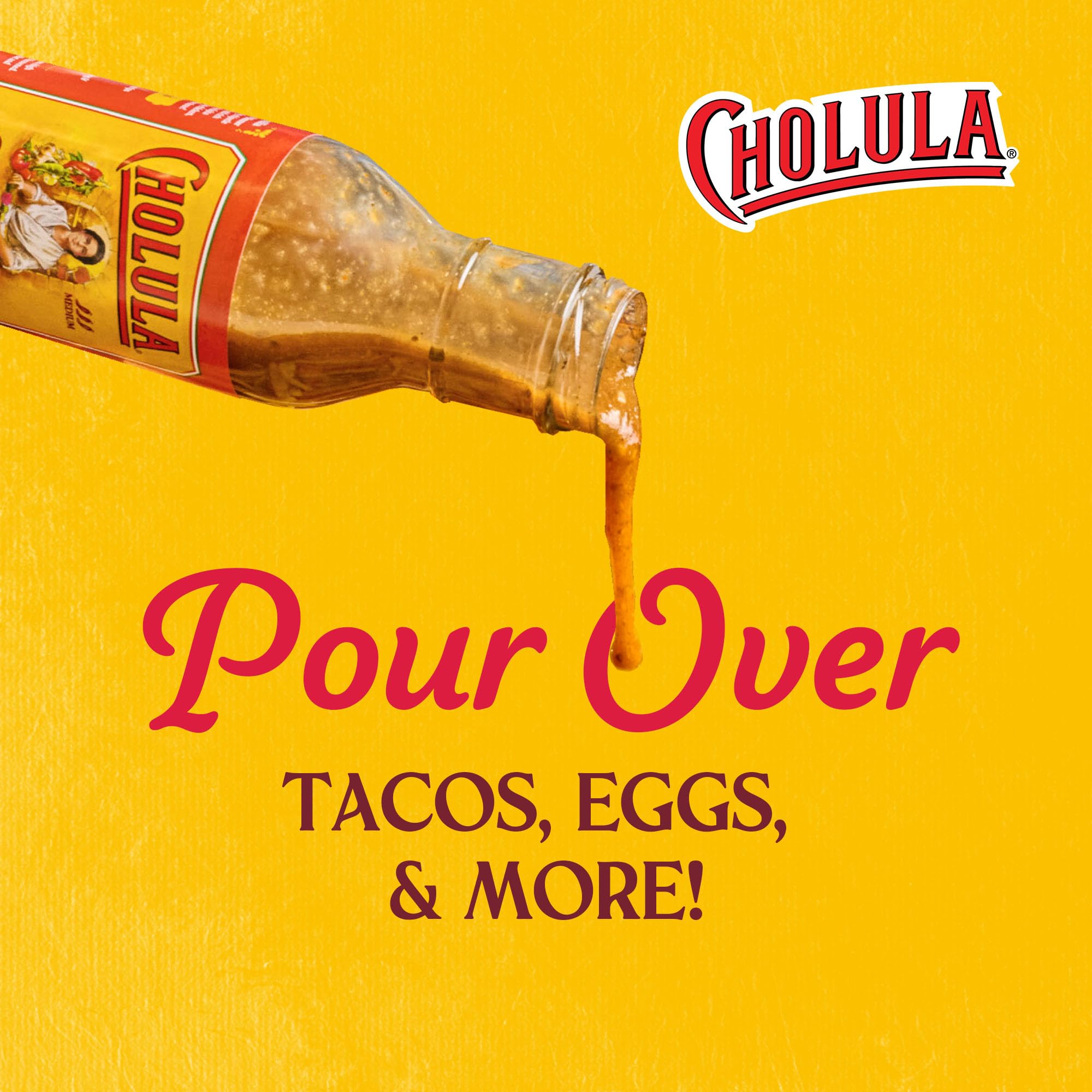 Cholula Fajita Sauce bottle on stove for quick marination.