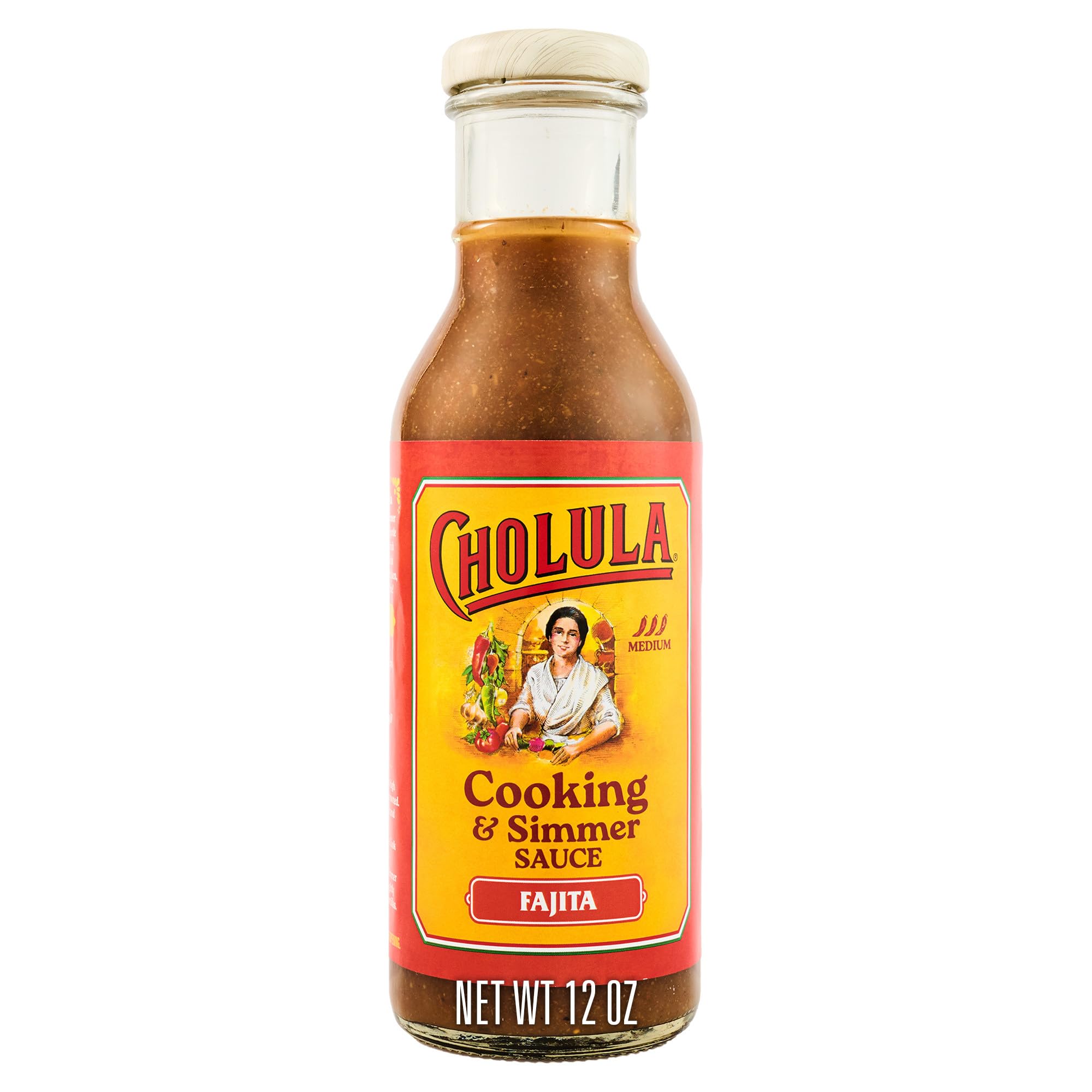 Cholula Fajita Sauce bottle for smoky fajita flavor at home.