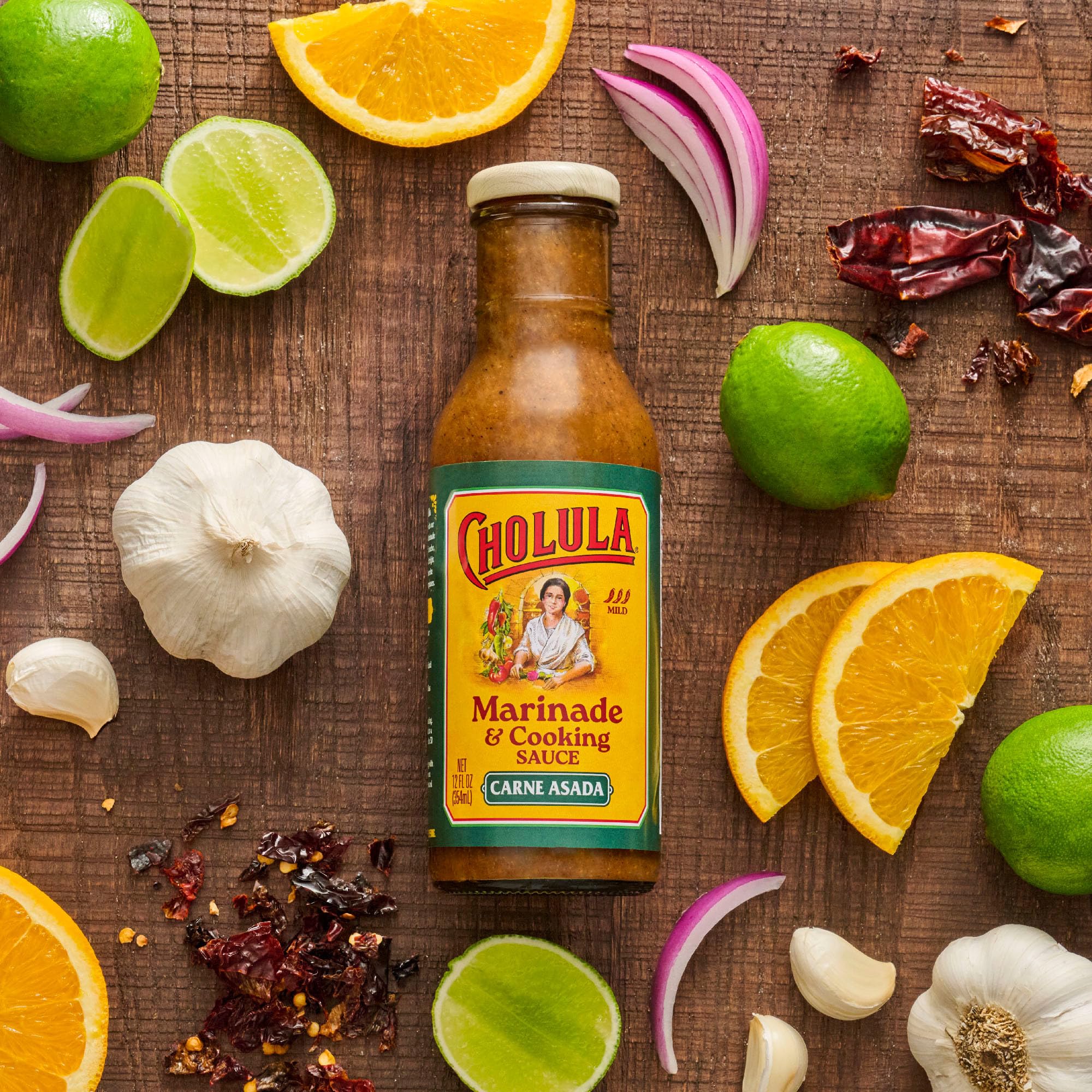 Cholula marinade pour over meat during cooking session.