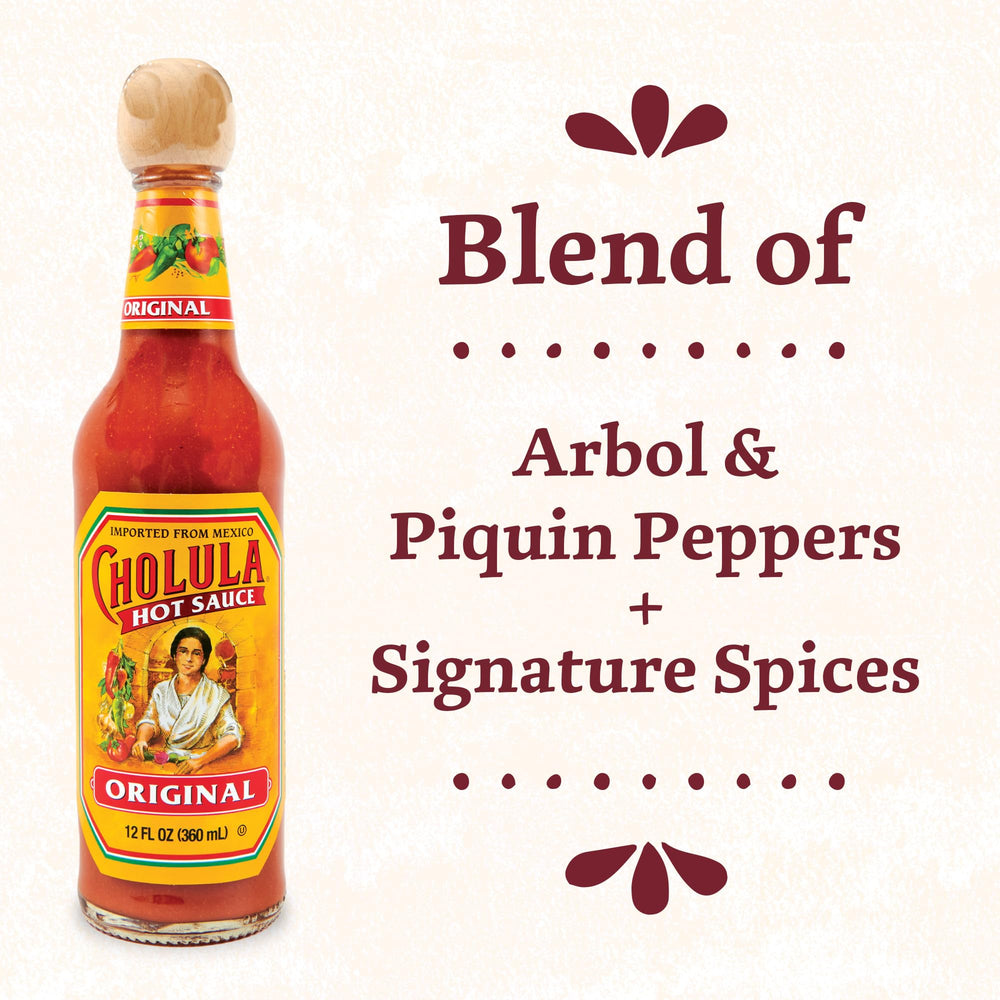 Cholula Original bottle front label showcasing authentic branding.