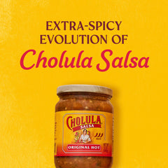Cholula Original Hot salsa taco night helper adds bright heat.