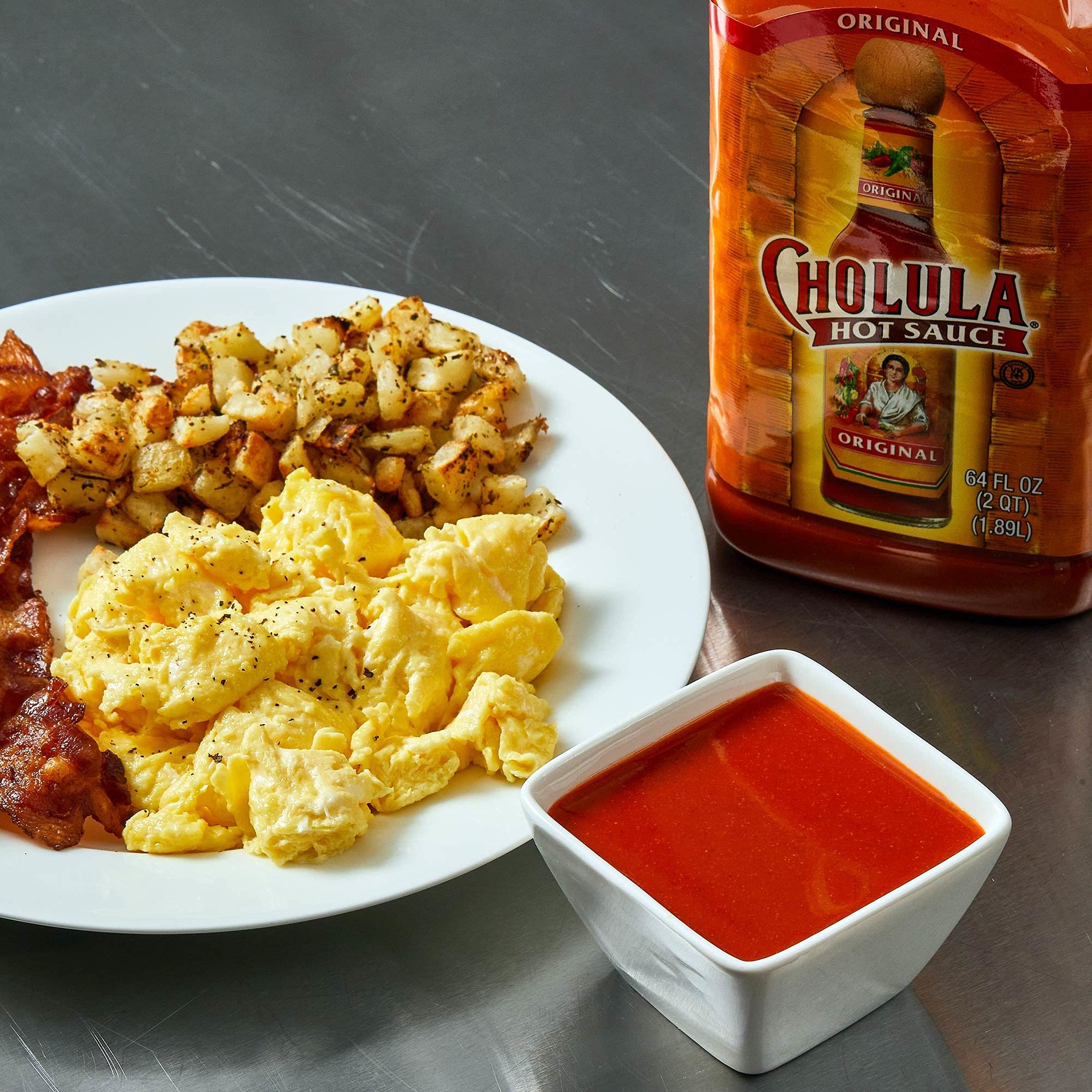Cholula Original Hot Sauce with french fries for savory contrast
