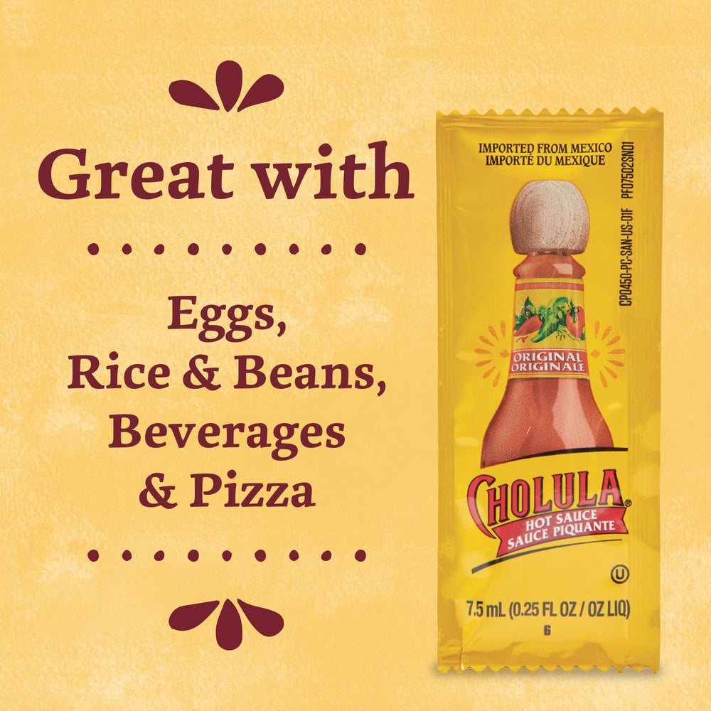 Cholula packets perfect for tacos and bowls with consistent flavor.
