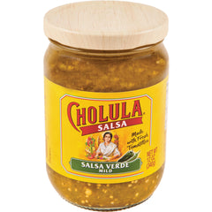 Cholula Salsa Verde bottle with tomatillos for a fresh, mild brightness.