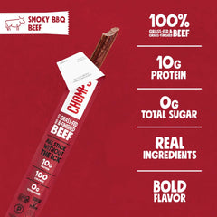Chomps 10g protein jerky stick ready for post-workout nourishment.