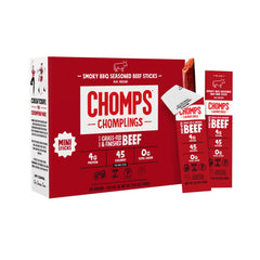Chomps Smoky BBQ beef jerky stick, portable protein snack for on-the-go
