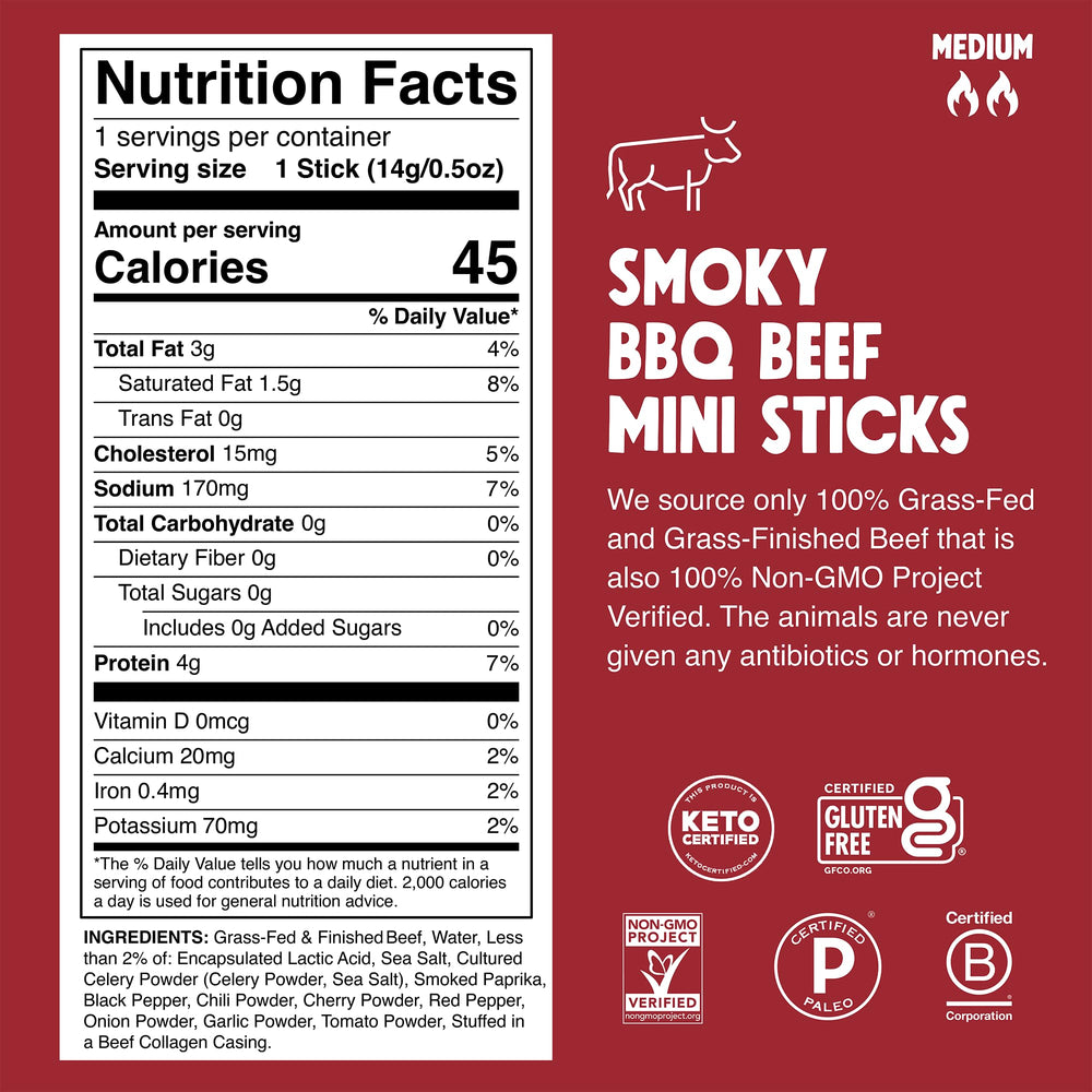 Chomps Smoky BBQ beef jerky stick, energy-boosting bite for workouts