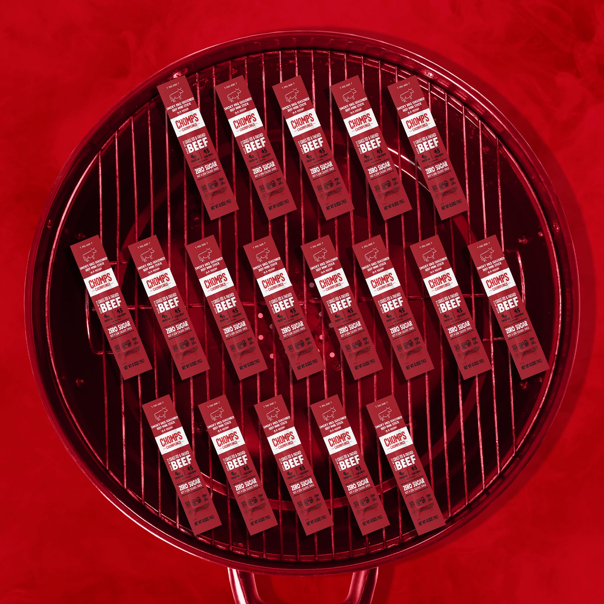 Chomps Smoky BBQ beef jerky stick ready-to-eat snack at home