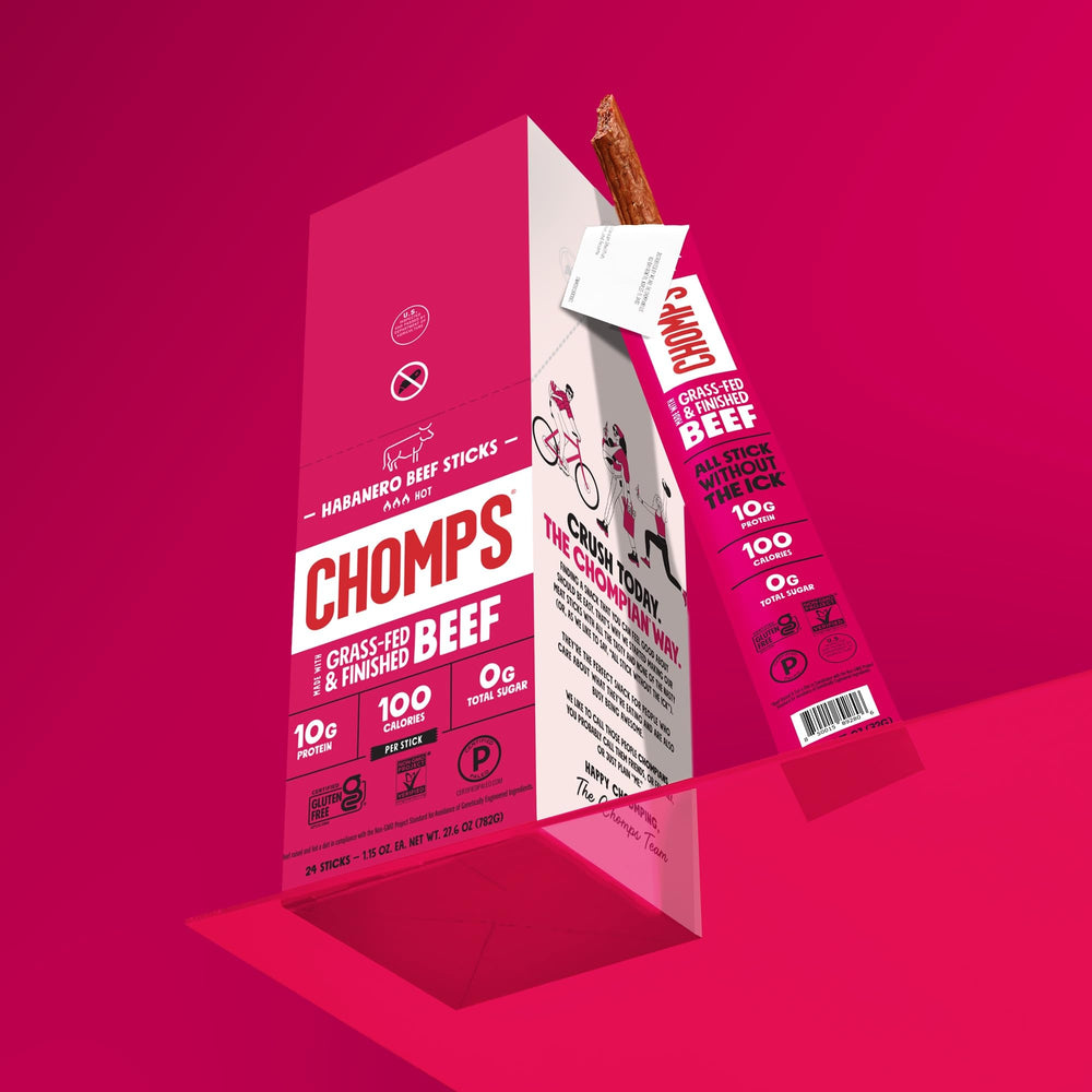 Chomps Whole30-friendly jerky with bold habanero flavor.