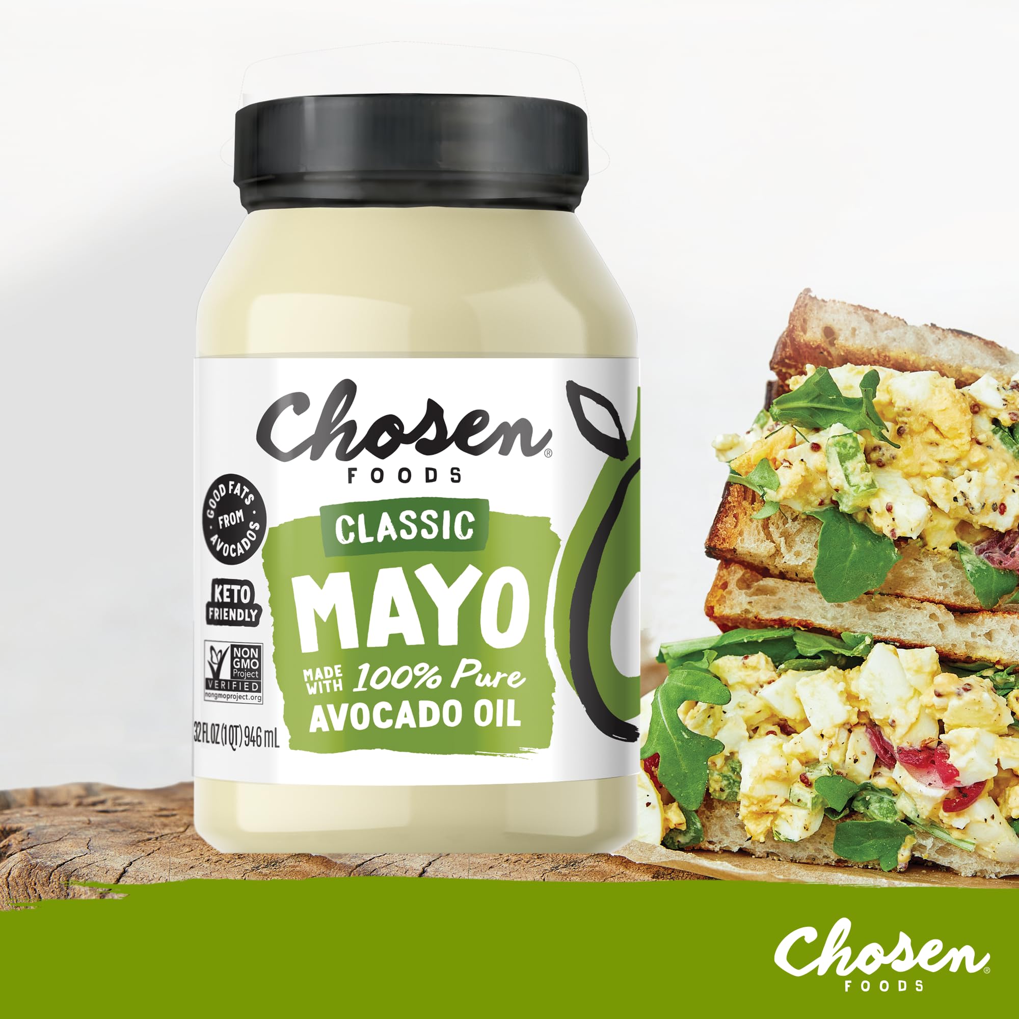 Chosen Foods avocado mayo squeezed on plate, ideal for quick lunch ideas