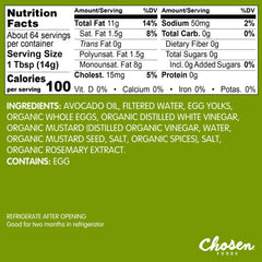 Chosen Foods avocado mayo jar on kitchen counter showing versatile use for dressings and dips