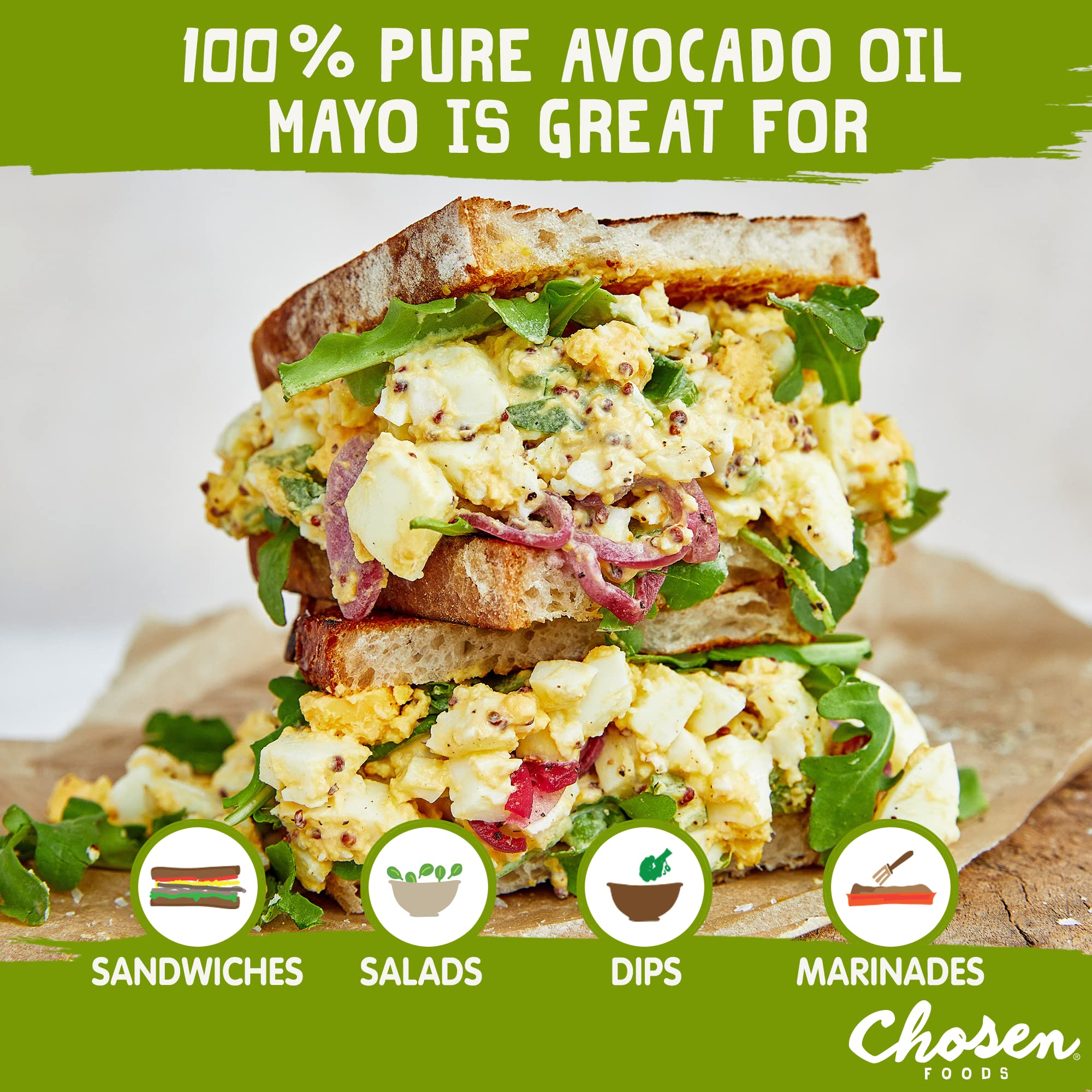 Chosen Foods avocado mayo jar in fridge, convenient spread for meal prep
