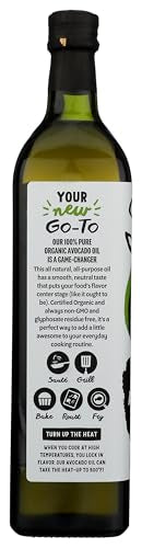 Chosen Foods Avocado Oil glass bottle on counter for everyday use.
