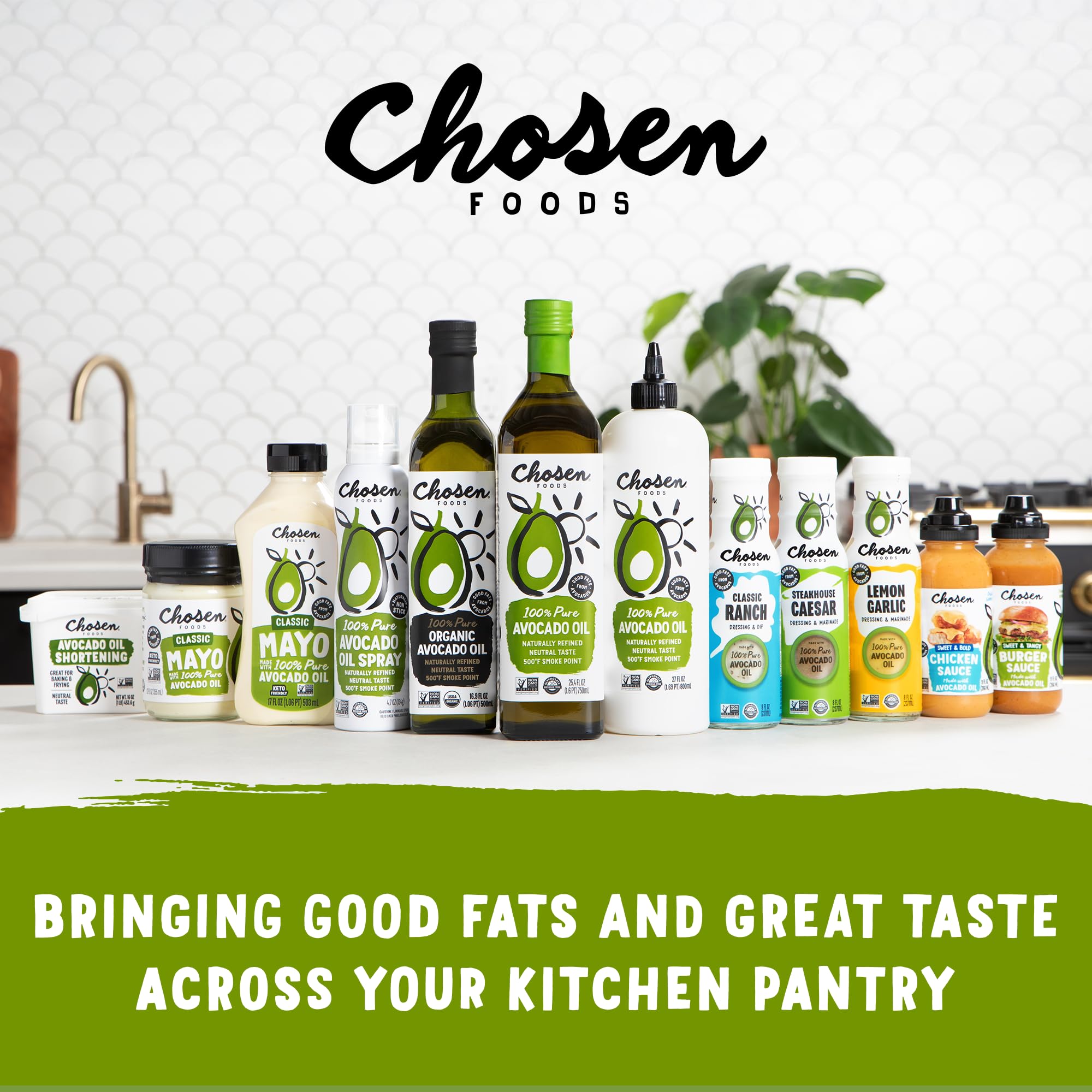 Chosen Foods avocado oil label closeup confirms organic and non-GMO credentials.