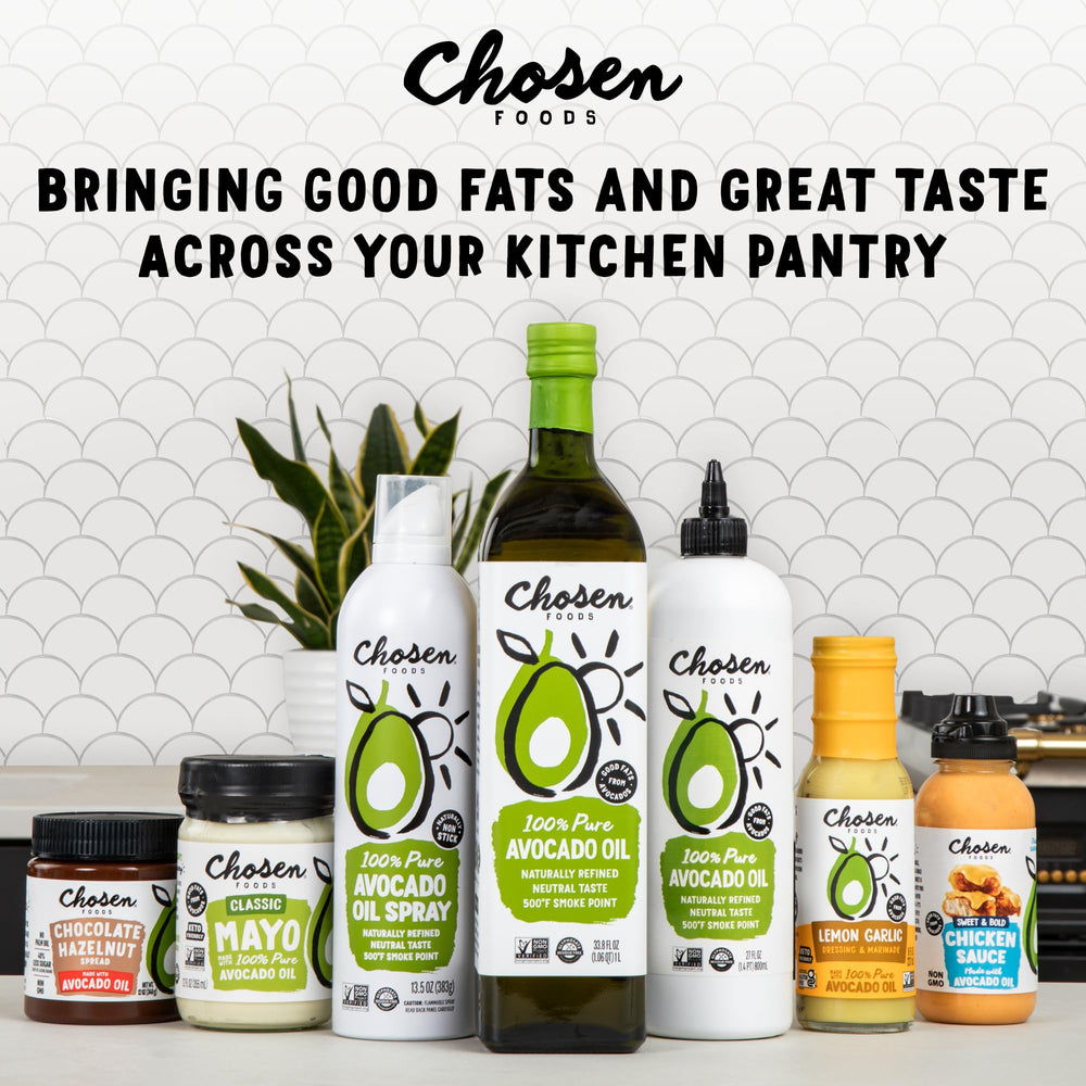 Chosen Foods Classic Mayo Squeeze on sandwiches highlights creamy spread and versatile usage.