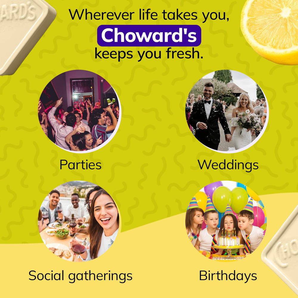 24-pack box of Choward's Lemonmint demonstrates portable freshness