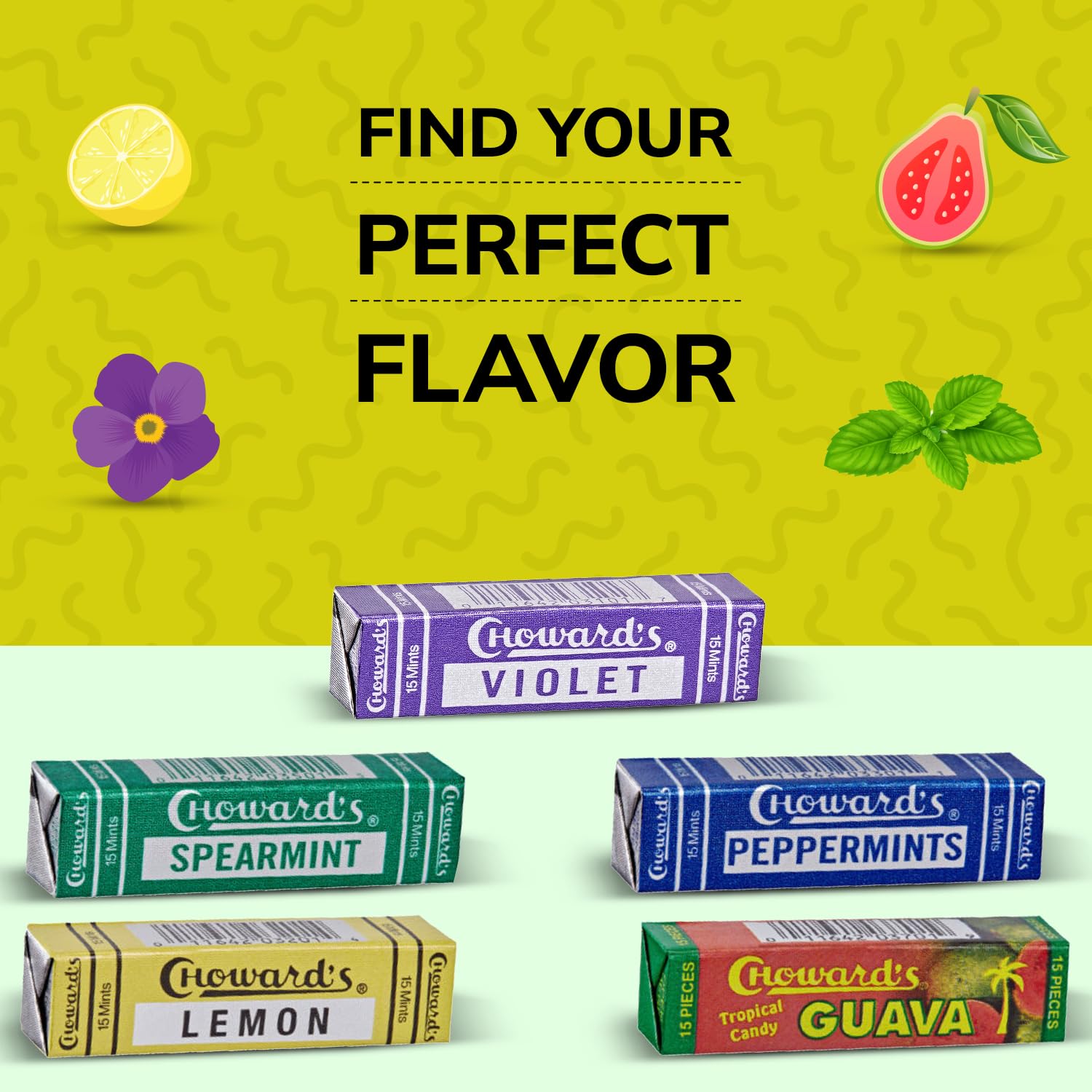 Individually wrapped mints inside the box emphasize convenience