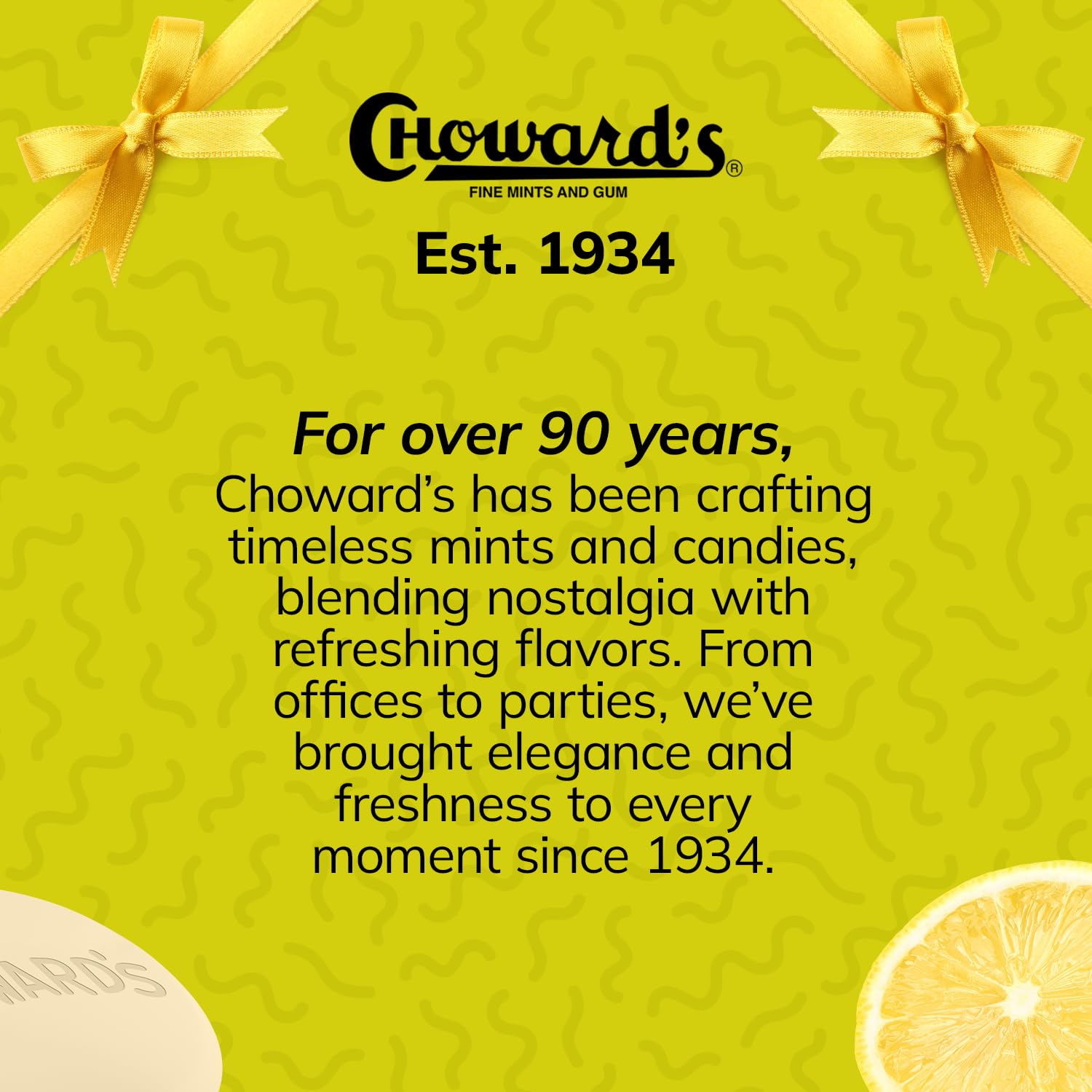 Choward's Lemonmint mint close-up highlighting lemon-mint flavor and premium ingredients.