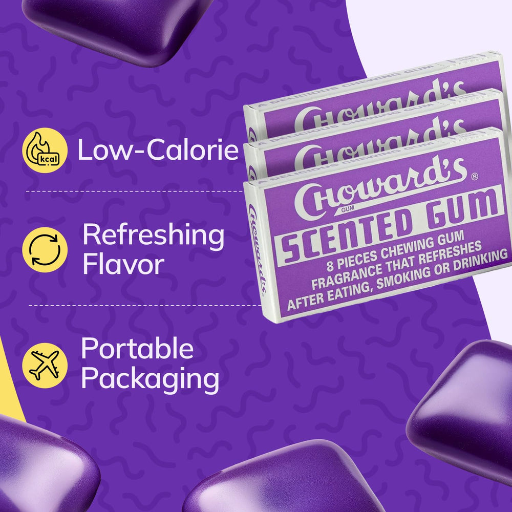 Choward's Scented Gum travel-compact display easy to carry on trips.