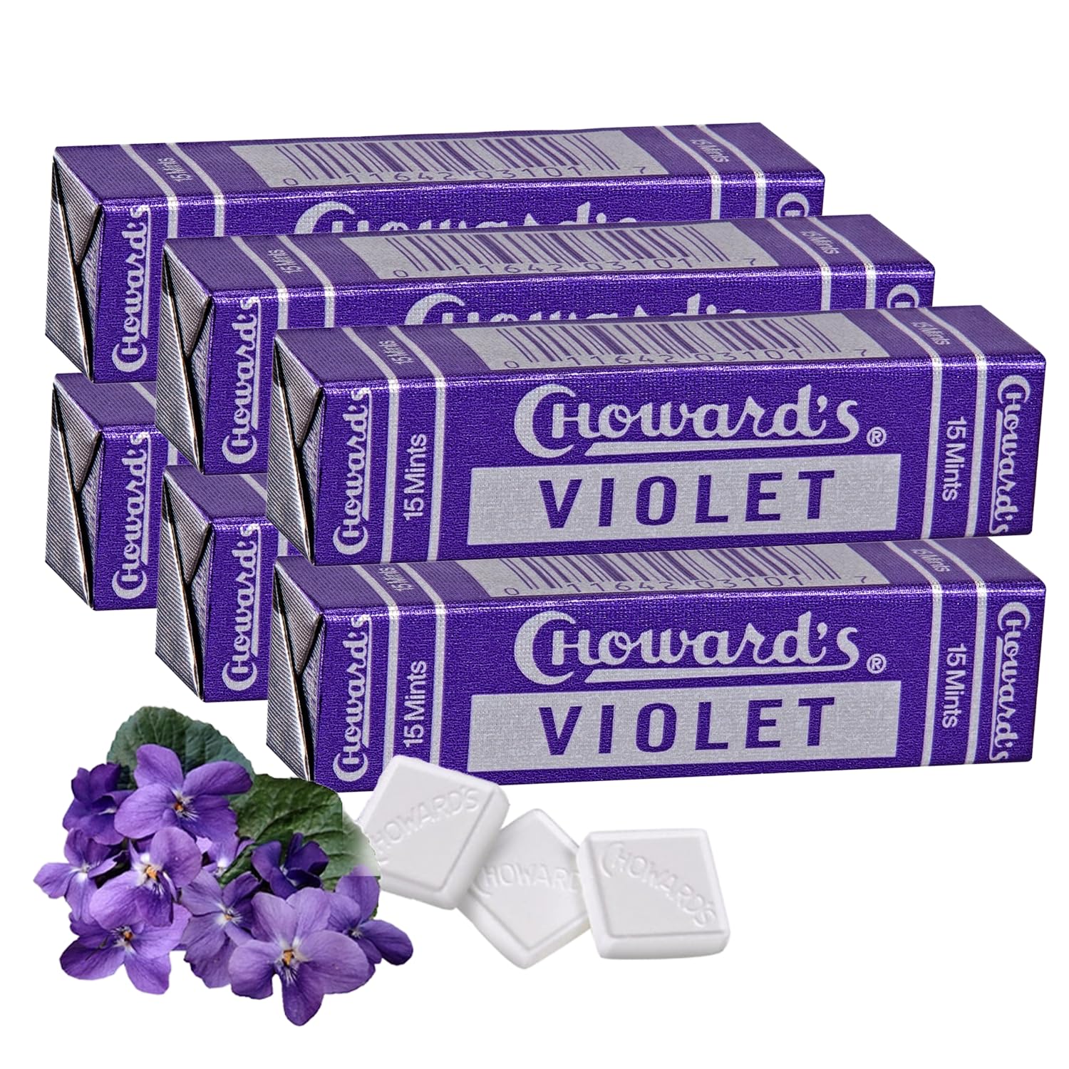 Choward's Violet Mints front pack highlights brand and refreshing violet aroma.