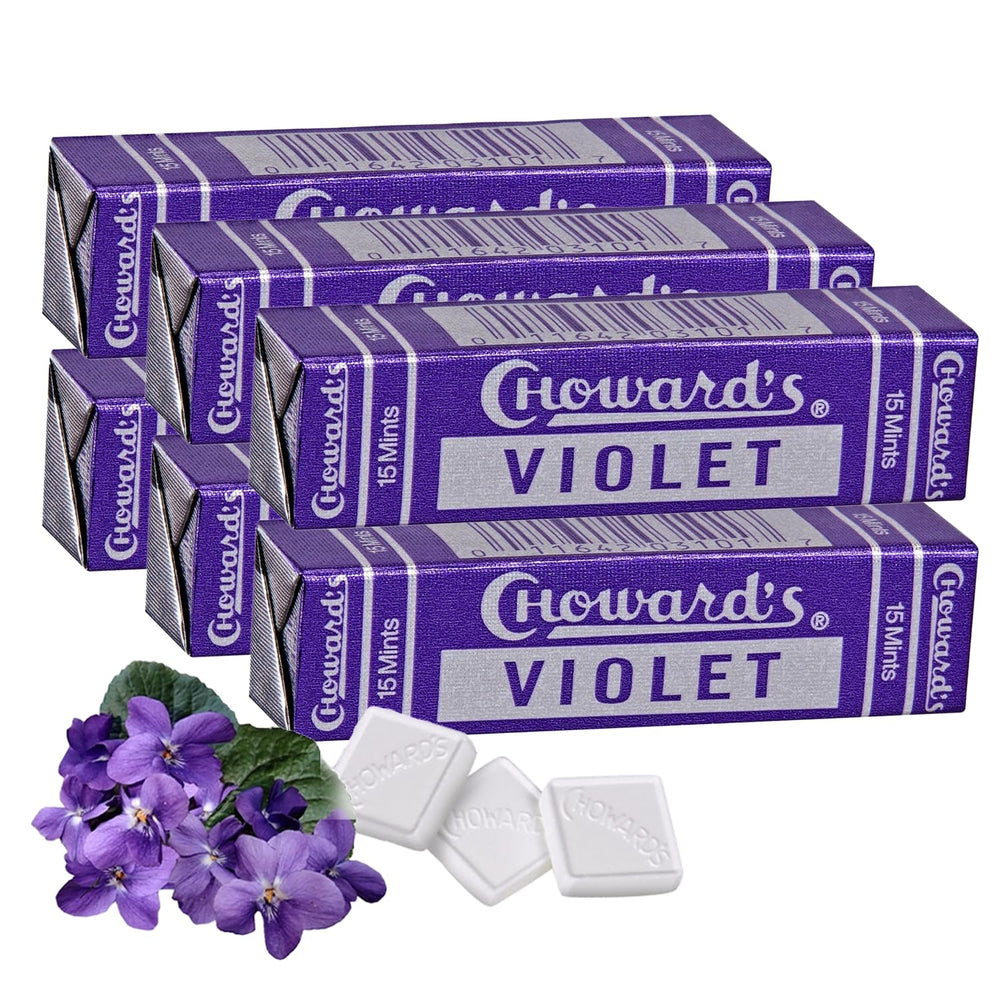 Choward's Violet Mints front pack highlights brand and refreshing violet aroma.
