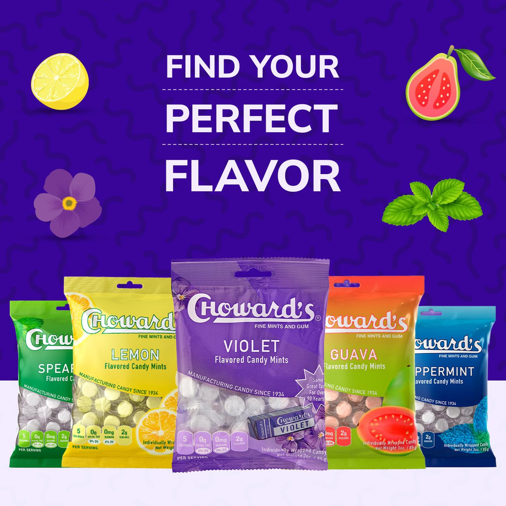 Choward's Violet Mints party favors, easy to share.