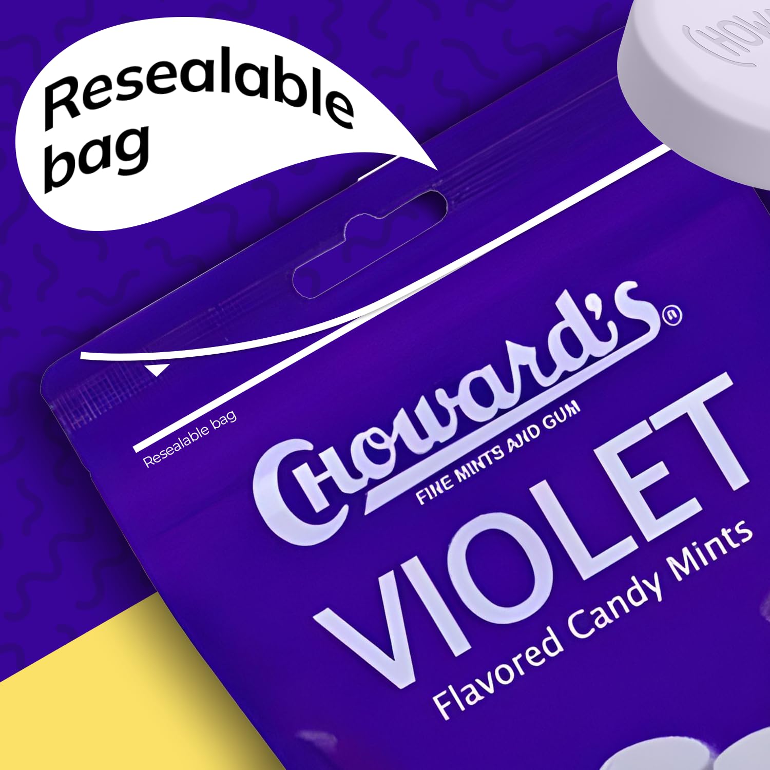Choward's Violet Mints travel-friendly candy for quick, refreshing breaks.