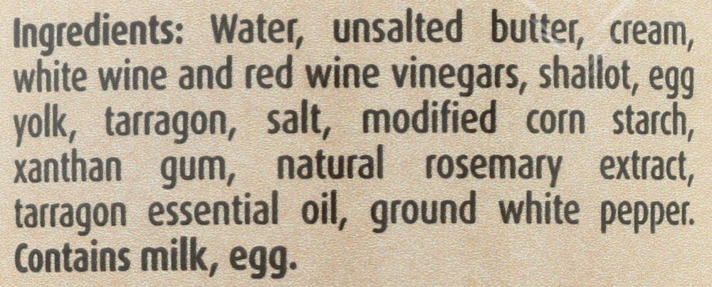 Christian Potier Bearnaise sauce pour, smooth texture enhances grilled asparagus and seafood.