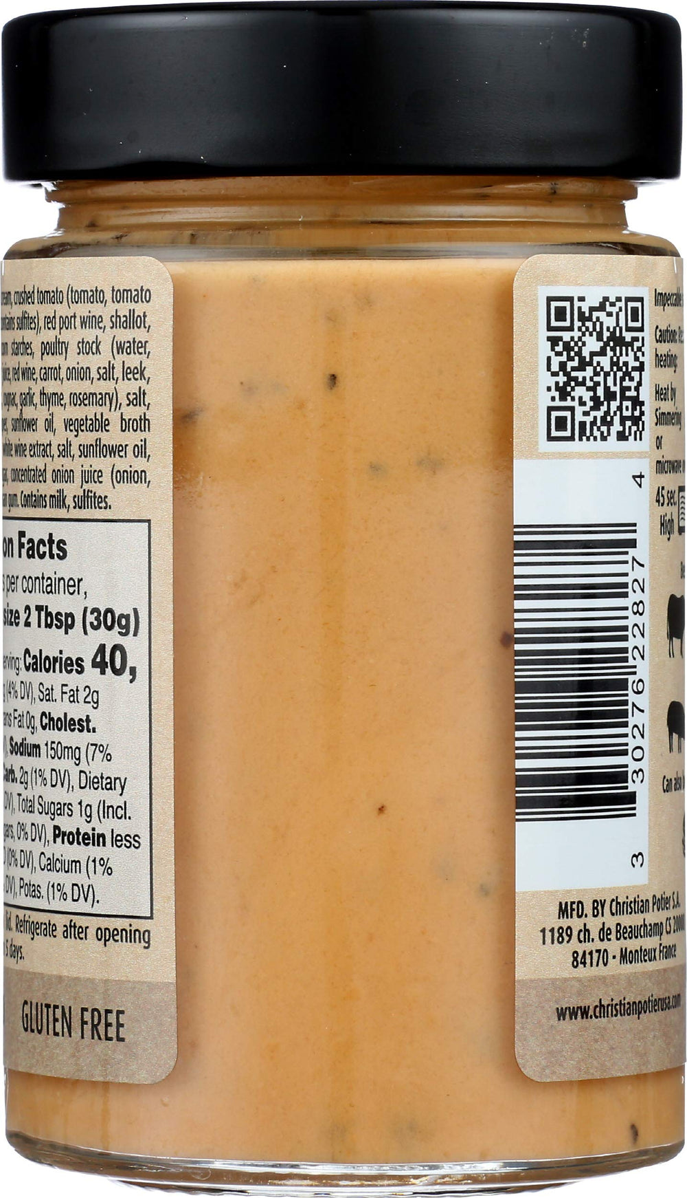Close-up of sauce texture shows creamy consistency from Christian Potier Peppercorn Sauce