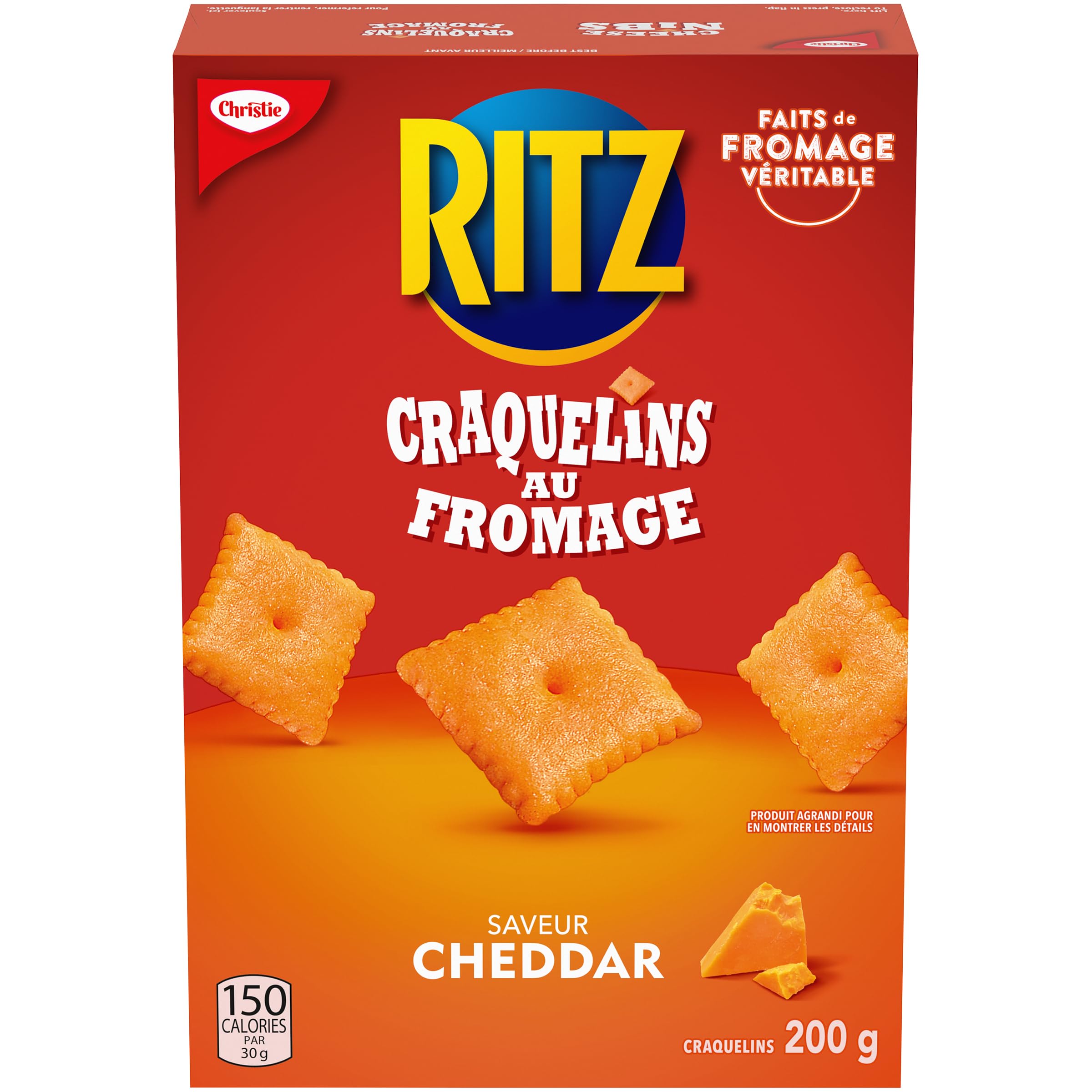 Christie Ritz Cheese Nips box-front highlights Canadian origin.
