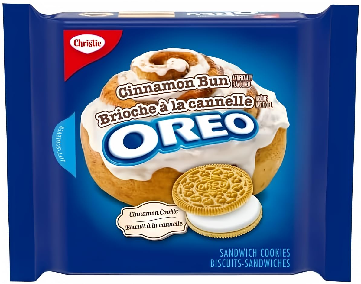 Christie's Oreo Cinnamon Bun pack shown for quick, shareable snacking.