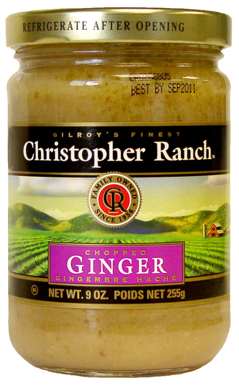 Christopher Ranch chopped ginger jar—ready-to-use spice for quick weeknight stir-fries and soups.