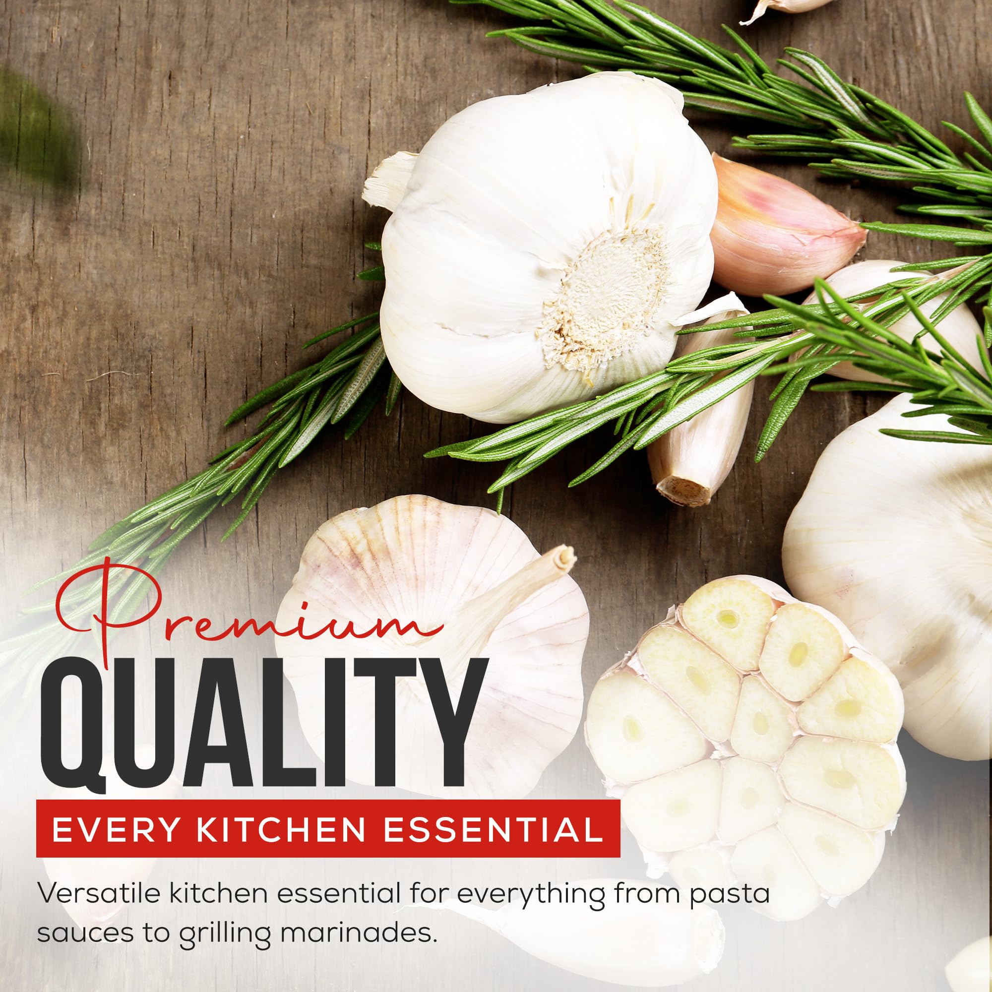 Label on Christopher Ranch crushed garlic highlights natural ingredients and gluten-free options.