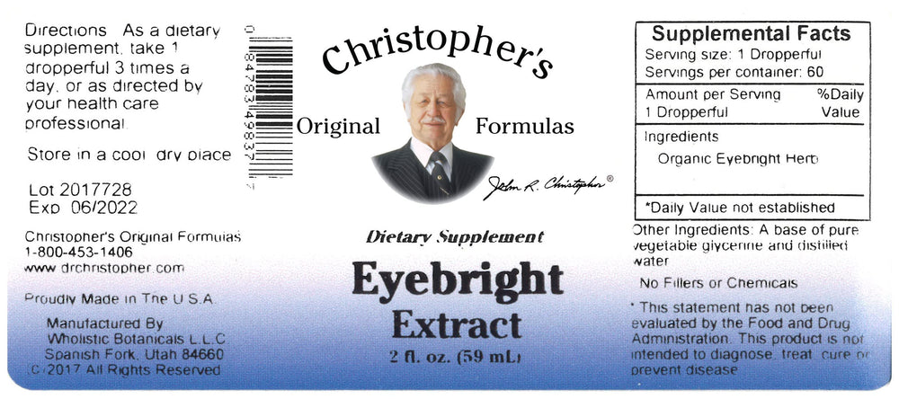 2 oz Eyebright bottle shown, easy measuring for blends.