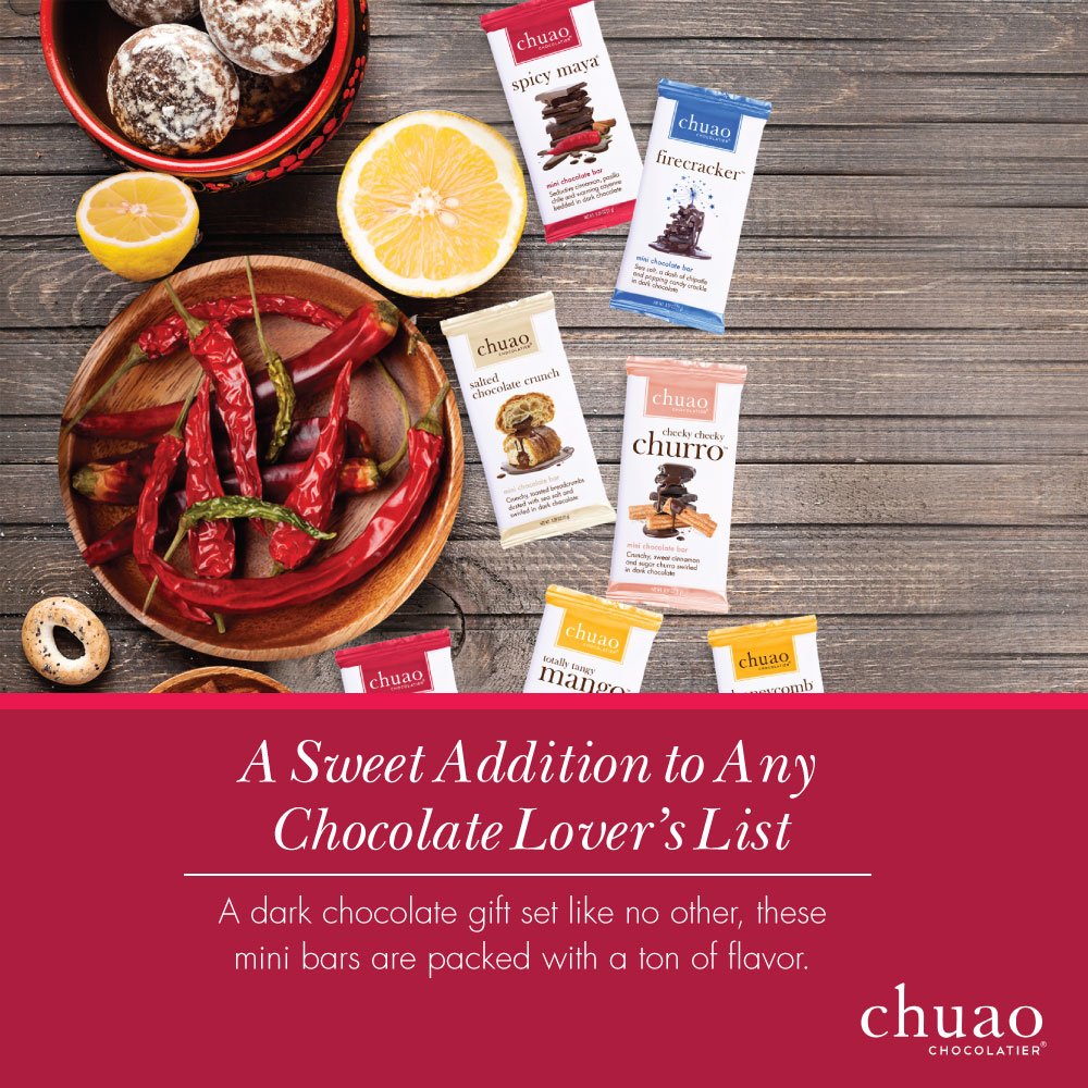 Chuao Chocolatier gift ready packaging perfect for holidays and celebrations.