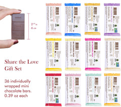 Chuao Chocolatier individually wrapped bars display convenient portion control for sharing.
