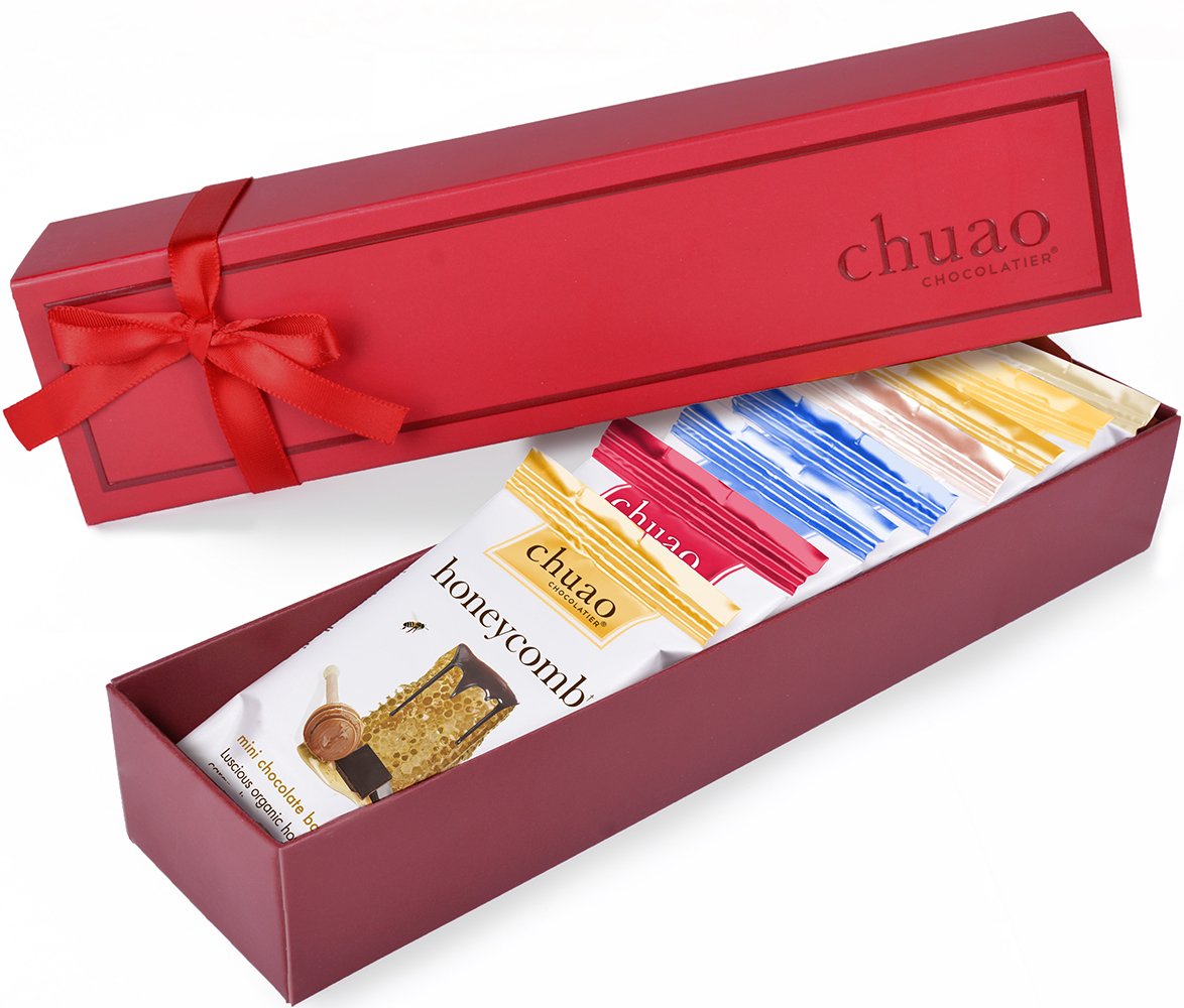 Chuao Chocolatier mini gift box featuring dark chocolate bars, ideal for gifting.