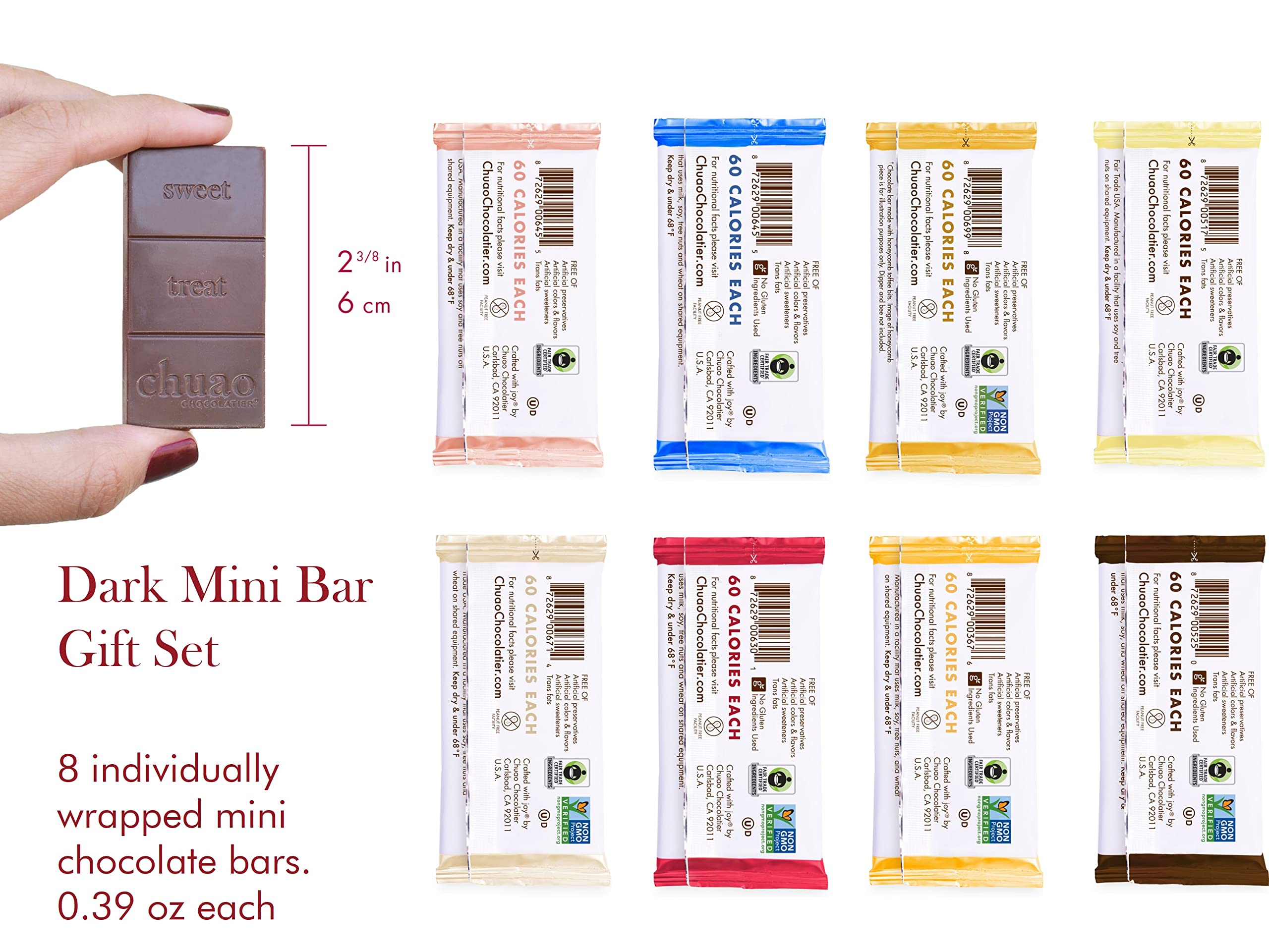 Chuao Chocolatier snack sized bars for on the go indulgence.