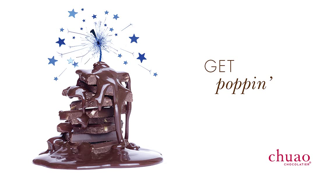 Chuao Firecracker dark chocolate bar in foil packaging, easy to share