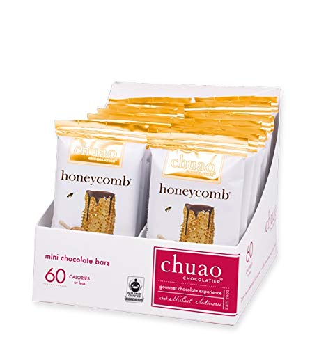 Chuao Chocolatier honeycomb dark chocolate mini bars in a 24-pack, ideal for gifting.