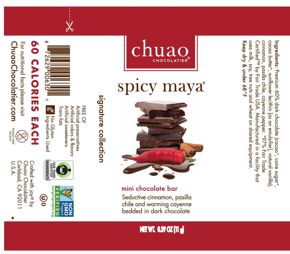 Chuao Spicy Maya tasting party setup with multiple bars.
